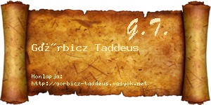 Görbicz Taddeus névjegykártya